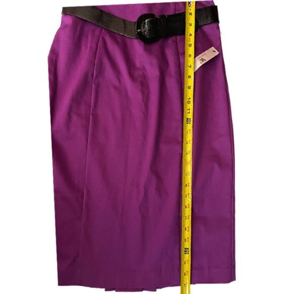 Worthington Purple Pencil Pleated Back Skirt with Belt Size 8 - Picture 7 of 7